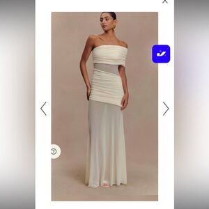 Meshki Strapless Cream Gown